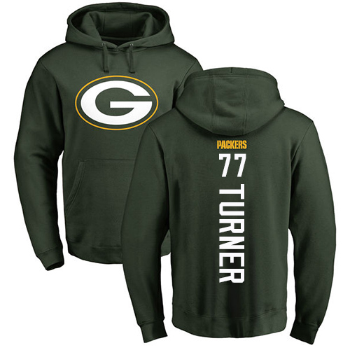 Men Green Bay Packers Green #77 Turner Billy Backer Nike NFL Pullover Hoodie Sweatshirts->nfl t-shirts->Sports Accessory